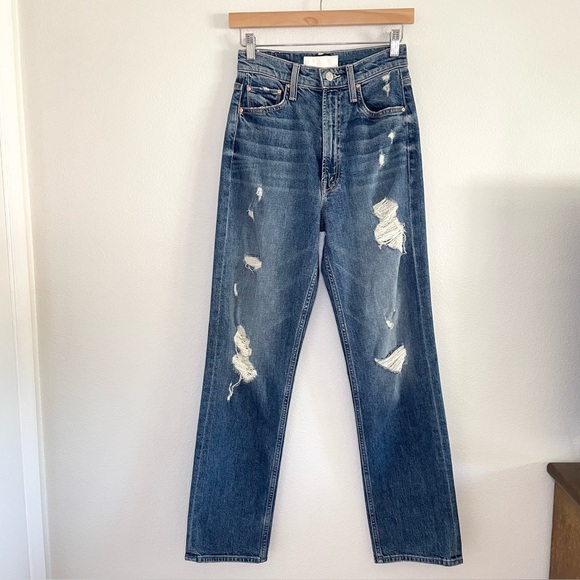 Mother Superior High Waisted Study Hover Distressed Jean Peaches and Screams 24 - Picture 4 of 16